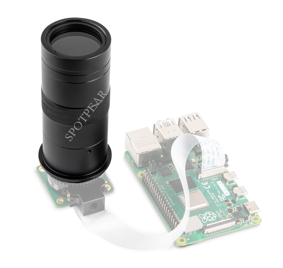 Raspberry Pi Hq Camera Microscope Lens - Raspberry Pi โมดูลกล้อง100X อุตสาหกรรมกล้องจุลทรรศน์เลนส์ C/CS-Mount ใช้งานร่วมกับ